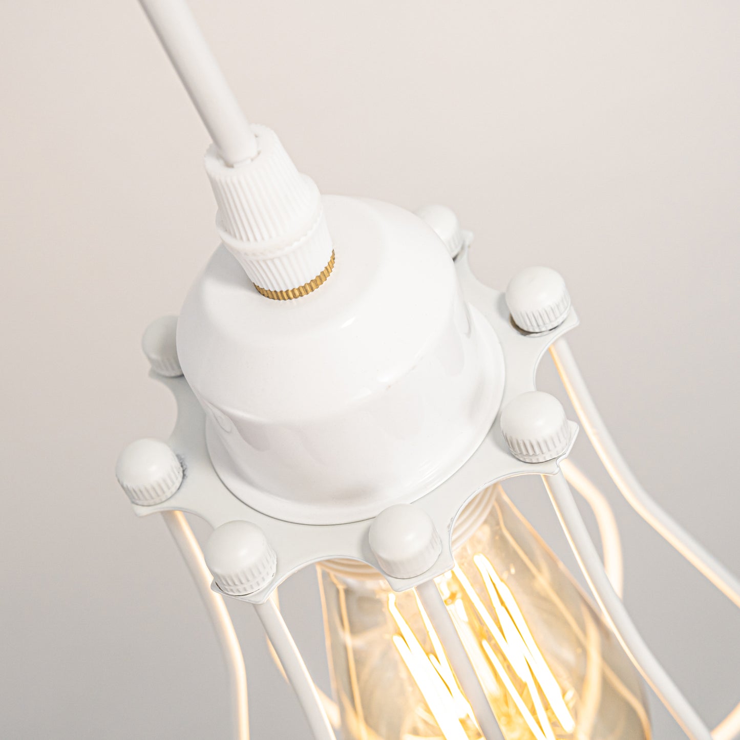 FSLIVING ホワイト 1灯ペンダント コンセント式 (コード長さ1.8ｍ) 吊り下げ高さ調節可 調光スイッチ付き インテリア照明