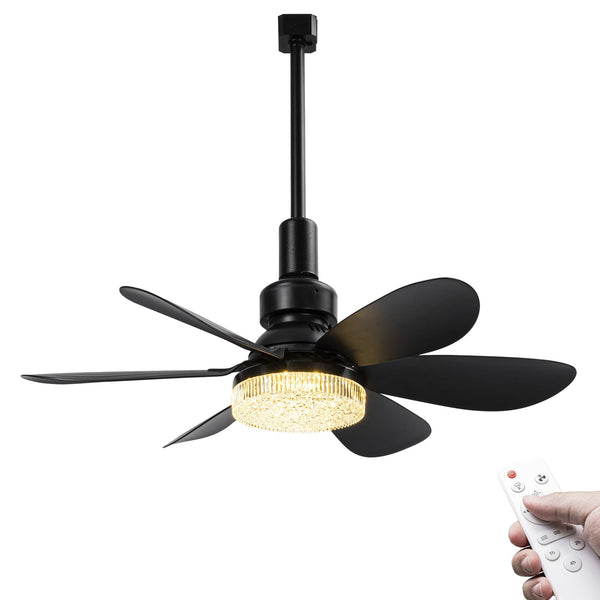 FSLiving 静音 ダクトレールファン リモコン 調光調色 空気循環 換気 扇風機 ミニサーキュレーター 洗面所 オフィス用 リビングルーム用 12W ブラック