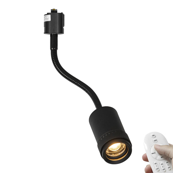 FSLiving 7Wダクトレールライト LED スポットライト 展示用 光束度調節可 リモコン付き 角度調節 インテリア照明 ダイニング用 食卓用 内玄関