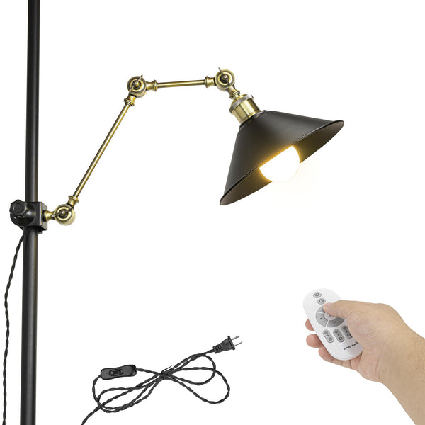 FSLiving ブラケットライト クリップライト ブロンズ  調光調色 リモコン付属 角度調節可能 縦アクセサリーに固定可能 新生活 突っ張り棒対応 賃貸照明 賃貸対応照明器具 E26 レトロ 電球付属 BDZB-CYAN-10CM-20CM-QGT-22CMB-QP50