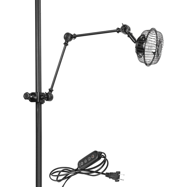 FSLiving 送風機 サーキュレーター クリップ アーム付き 角度調節可 on/offスイッチ付き リビングルーム用 キッチン 植物育成用 突っ張り棒対応 タイマー機能