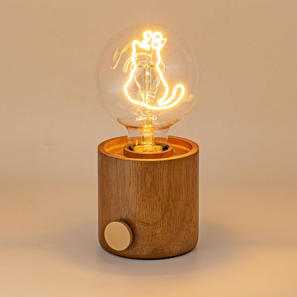 FSLiving 猫ちゃんのあたたかみ 充電式 LEDライト 木製モードライト  省エネ 装飾ランプ 雰囲気作り  テーブルランプ  コードレス  北欧風  調光　タイプA