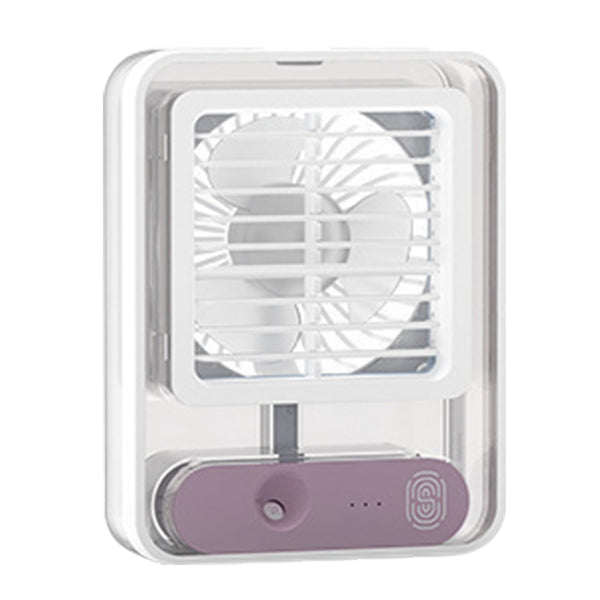 FSLiving 扇風機 USB 上下風向き調節 コードレス 携帯 手持ち 卓上 霧吹き 冷風機ミニ扇風機 卓上クーラー 小型 省エネ 読書 勉強 仕事 熱中症対策 パープル