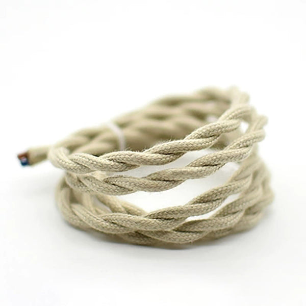 FSLIVING 10メートル ツイストコード 丸打コード DIY 2ココード 配線 コード 電線 ケーブル ニット線 耐熱絶縁電線 編組生地ワイヤー PJ0943W-10M
