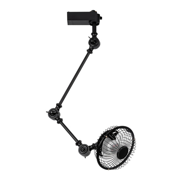 FSLiving ダクトレール式 植物育成用送風機 空気循環 アーム式 工場 倉庫 ダクトレール対応 観葉植物 根腐れ防止 本体スイッチ付き　角度調節可
