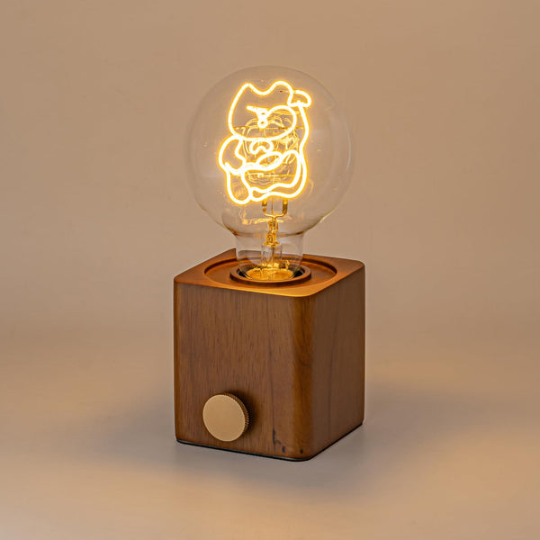 FSLiving 猫ちゃんのあたたかみ 充電式 LEDライト 木製モードライト  省エネ 装飾ランプ 雰囲気作り  テーブルランプ  コードレス  北欧風  調光　タイプB