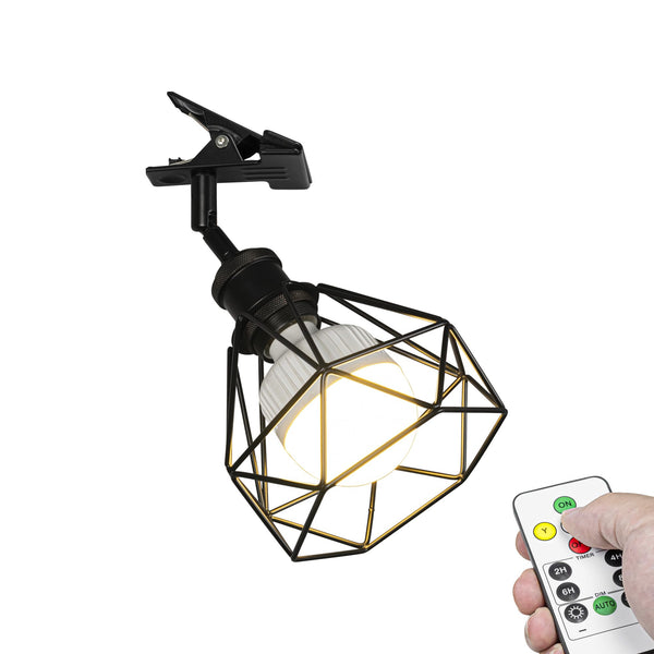 FSLiving クリップライト RGBタイプ 5Ｗ充電電球 40W白熱電球形相当 定時措置付き 自然色・昼光色・電球色3色調節可 光源強さ調節可 不同な光温度調節可能（紅色・ブルー・グリーンなど）玄関照明ライト 充電式ライト 応急灯 非常用ライト 取り付け簡単 マットブラックソケット　直径16cm