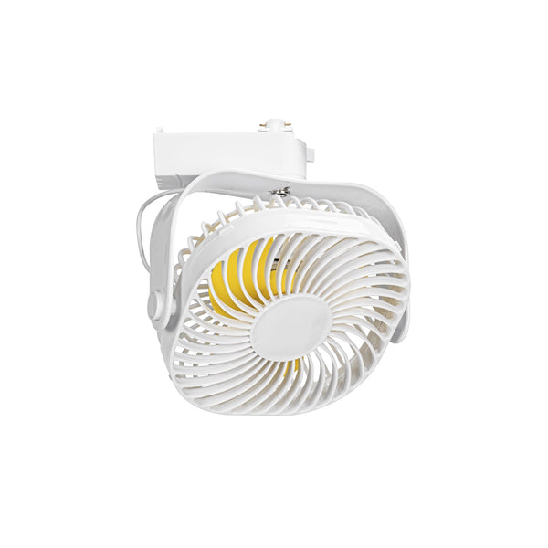 FSLiving ダクトレール用サーキュレーター 植物育成 送風機 ライティングレール用 ダクトレール対応 本体スイッチつき 風力2段調節 観葉植物 根腐れ防止 空気循環 ホワイト