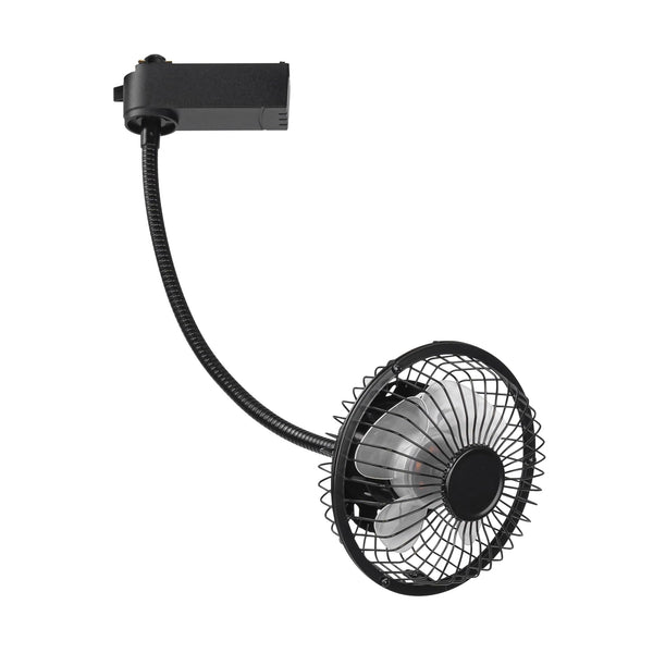 FSLiving 送風機 ダクトレール用 グースネックアーム付き サーキュレーター on/offスイッチ 角度調節可 観葉植物 換気 空気循環 キッチン 倉庫
