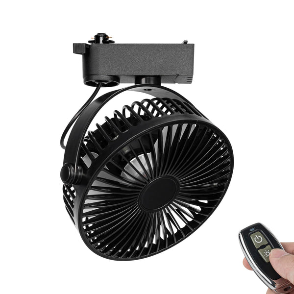 FSLiving ダクトレール用 扇風機 送風機 リモコン付き 空気循環 換気 植物育成 角度調節 オフィス リビング キッチン トイレ 賃貸対応　XDD601BYK-DG