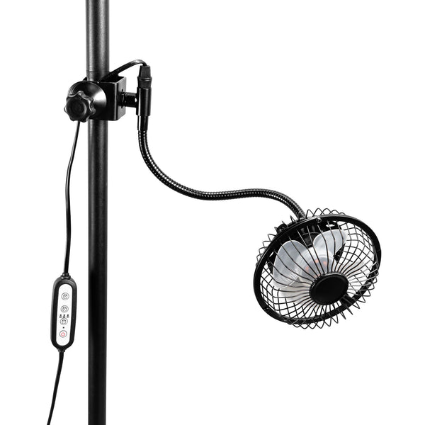 fsliving 送風機　植物用サーキュレーター　クリップ式　コード長さ180cm　タイマー　コンセント式 本体にon/offスイッチ付き 柔らかいチューブつき　リビングルーム用 オシャレ 簡約 キッチン 角度調節可 工事不要　取付簡単　換気　空気循環