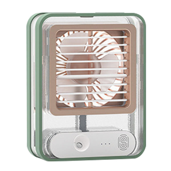 FSLiving 扇風機 USB 上下風向き調節 コードレス 携帯 手持ち 卓上 霧吹き 冷風機ミニ扇風機 卓上クーラー 小型 省エネ 読書 勉強 仕事 熱中症対策 グリーン