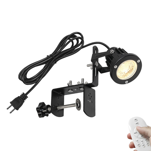 FSLiving 7Ｗ リモコン付き 調光対応 発光色も変更可 看板用 黒板用照明 電球色/昼光色 クリップライト スポットライト ピッコロライト コード長3m LED クリップライト 防雨型クリップライト 電気スタンド