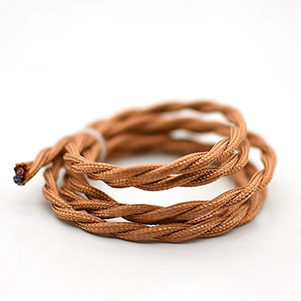 FSLIVING 10メートル ツイストコード 丸打コード DIY 2ココード 配線 コード 電線 ケーブル ニット線 耐熱絶縁電線 編組生地ワイヤー PJ0943KF-10M