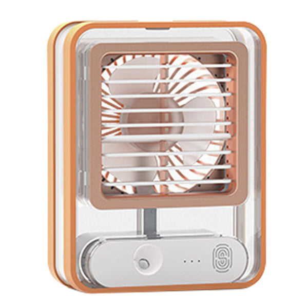 FSLiving 扇風機 USB 上下風向き調節 コードレス 携帯 手持ち 卓上 霧吹き 冷風機ミニ扇風機 卓上クーラー 小型 省エネ 読書 勉強 仕事 熱中症対策 オレンジ
