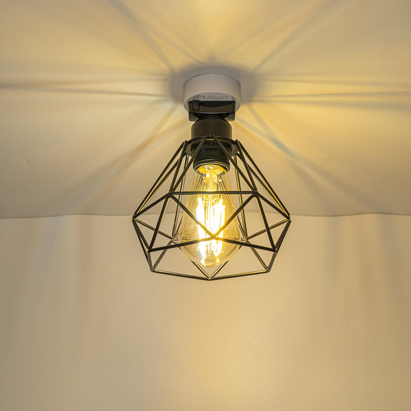 FSLiving 小型シーリングライト 玄関ライト 4畳 6畳 引っ掛けシーリング式 小型玄関照明 賃貸照明 天井 和風 門灯 台所 ミニ コンパクト 洗面所 廊下 トイレ 階段 ブラック E26対応 電球別売り