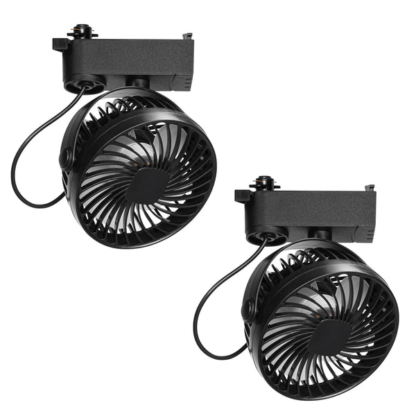 FSLiving 2個入り ダクトレール用 扇風機 送風機 空気循環 換気 植物育成 角度調節 オフィス リビング キッチン トイレ 賃貸対応