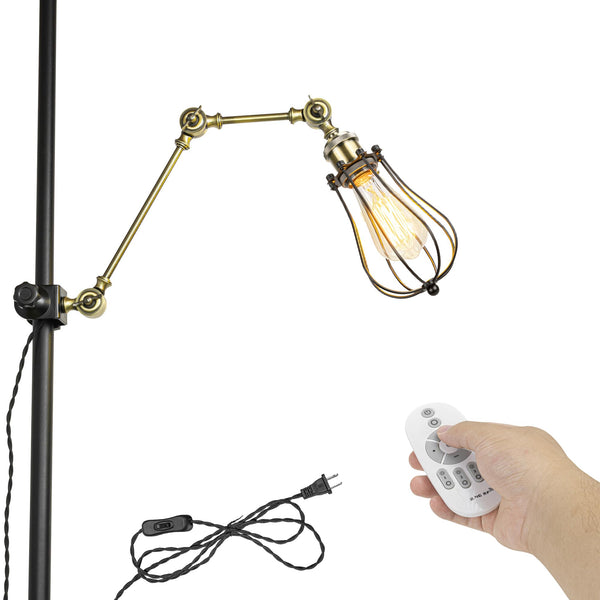 FSLiving ブラケットライト クリップライト ブロンズ  調光調色 リモコン付属 角度調節可能 縦アクセサリーに固定可能 新生活 突っ張り棒対応 賃貸照明 賃貸対応照明器具 E26 レトロ 電球付属 BDZB-CYAN-10CM-20CM-QGT-YZ-QP50