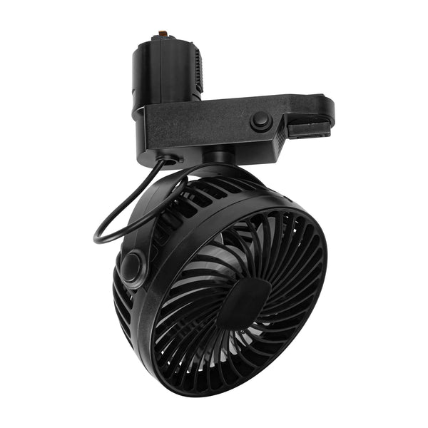 FSLIVING スイッチ付き 送風機 植物用サーキュレーター ダクトレール式 ライティングレール用の送風機 ブラック本体 on/offボタンつき 観葉植物 ペット用可 取付簡単 換気 空気循環 オフィス用 リビングルーム用 オシャレ 簡約 キッチン 角度調節可 工事不要
