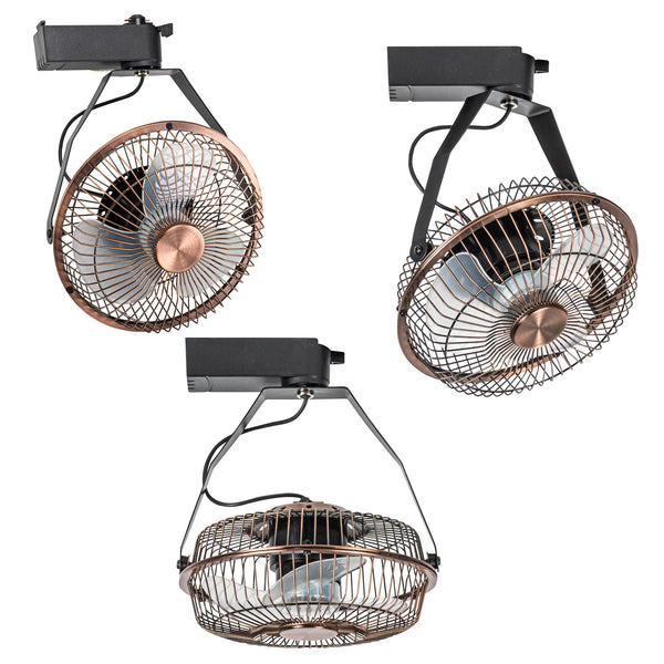 FSLVING 3個セット 植物育成用送風機 植物用サーキュレーター ダクトレール式 ライティングレール用 ダクトレール対応 本体スイッチ付き 観葉植物 根腐れ防止 空気循環 XDD682