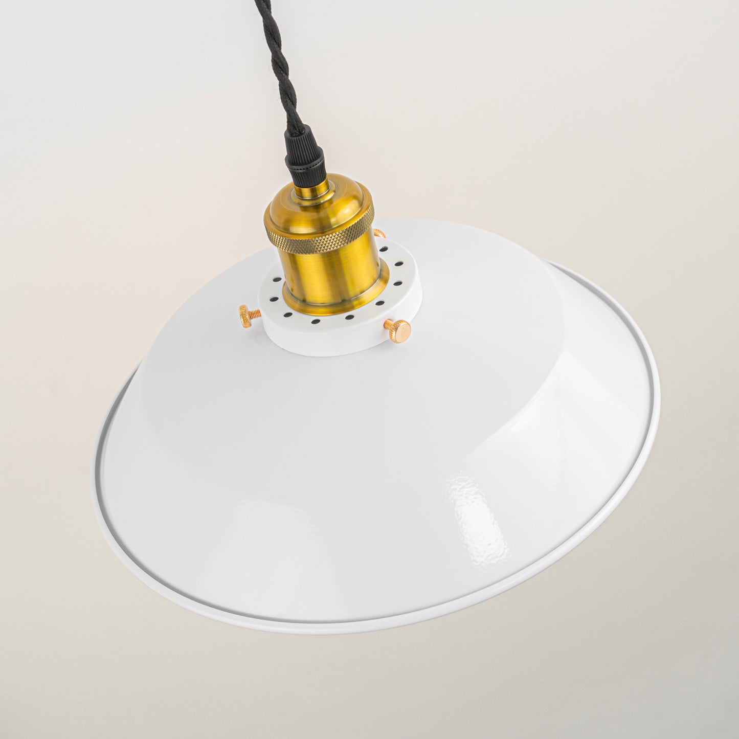 FSLiving カフェー雰囲気 ホワイト ペンダントライト  コード収納フレンジ付き 吊り下げ ライト E26 キッチン  ダクトレールライト LED 電気