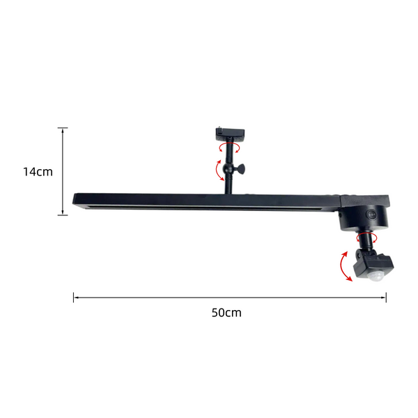 FSLiving 人感センサー付き ダクトレール 50cm 工事不要 引掛シーリング E26 変換アダプター 自動点灯 ライティングレール 賃貸対応 ファン Spot照明設置可
