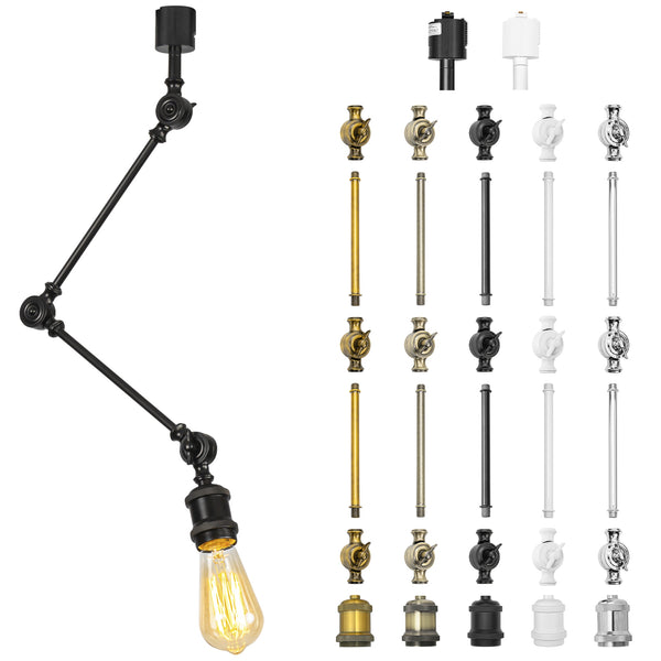 【カスタマイズ】FSLIVING ダクトレール式 アーム照明  アームライト アーム２本タイプ　角度左右前後調節可