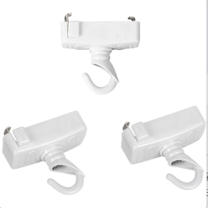 FSLiving 3個パック DIY部品 吊り用フック ペンダントライトフック 照明チェーン吊り用 ペンダントライト引っ掛けフック ロック付き角型シーリング 角型フック付きシーリングキャップ ホワイト