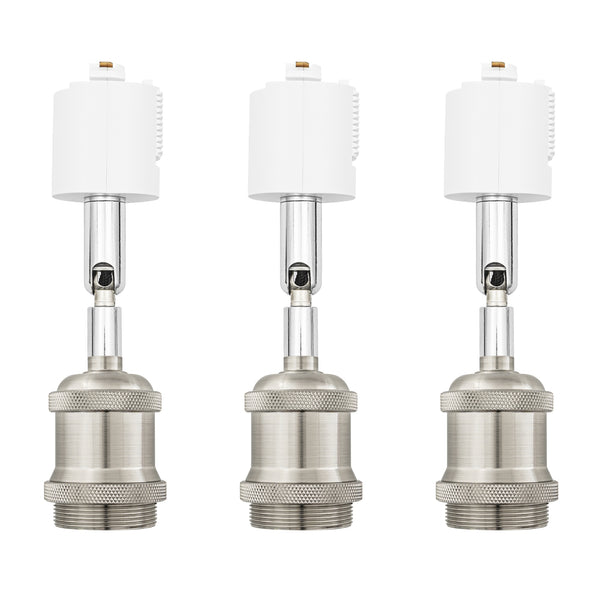 FSLiving 3個パック LEDスポットライトダクトレール用 スポットライトダクトレール用 E26口金 ライティングレール照明器具 照射角度調節可能 レトロソケット
