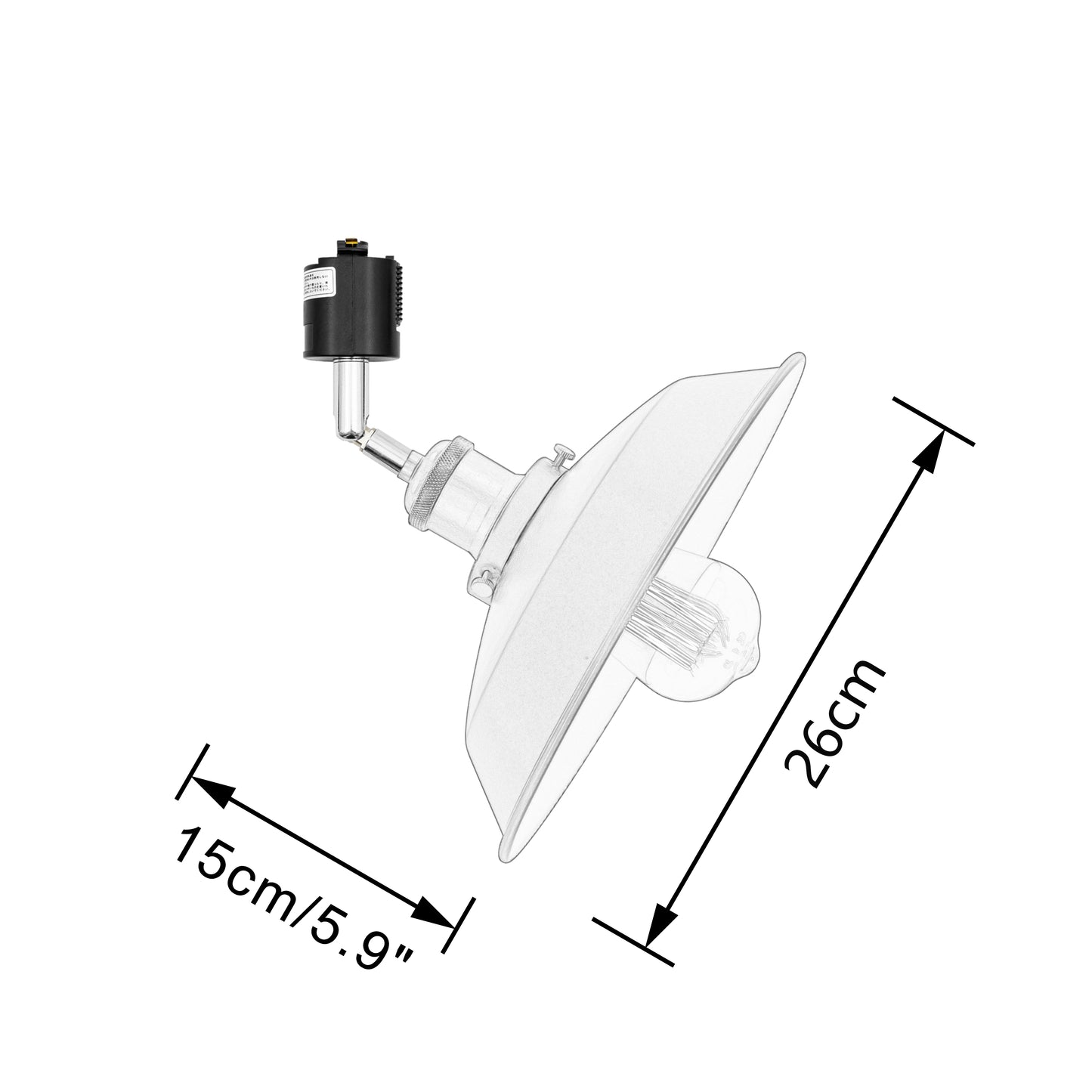 FSLiving レトロ LEDスポットライトダクトレール用 スポットライトダクトレール用 E26口金 ライティングレール照明器具 照射角度調節可能 レトロゴールド