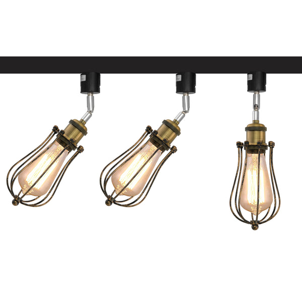 FSLiving レトロ LEDスポットライトダクトレール用 スポットライトダクトレール用 E26口金 ライティングレール照明器具 照射角度調節可能 レトロソケット
