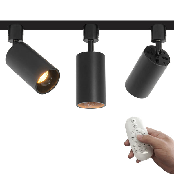 FSLiving 3個入 高輝度 12W 無段階調光 ダウンライト リモコン付き 調色 角度調節可 LED ライティングレールライト LED内蔵 スポットライト ライティングレール照明 天井 ダイニング リビング用