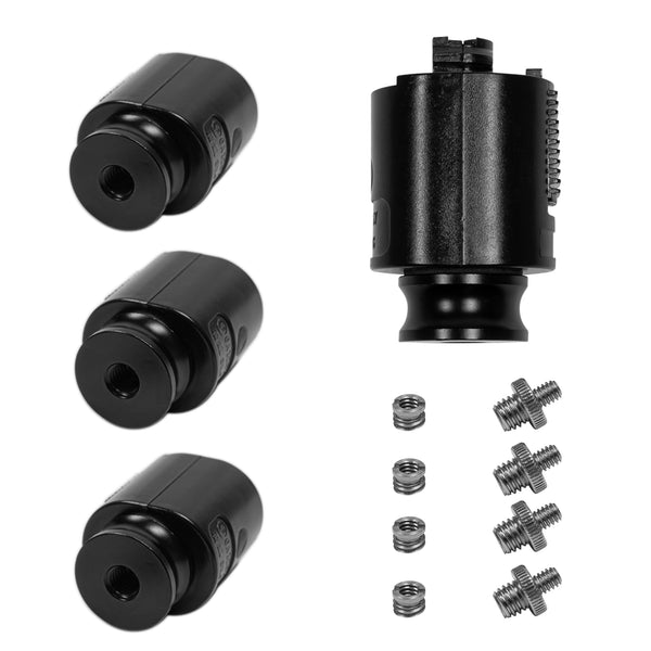 FSLiving 4個セット ダクトレール式 1/4" 3/8" メネジアダプター 撮影用ライト照明部品 カメラ プロジェクターホルダー プロジェクターマウントブラケット 撮影機材固定用 ダクトレールフィクサー 　オフィス 自宅 店舗 ライティングレーに固定用