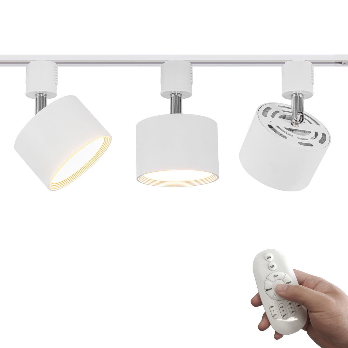 FSLiving 9W (Equivalent to 100W) Downlight with Remote Control, Dimming, Toning, Adjustable Angle, LED Lighting Rail Light, Built-in Spotlight, Lighting Rail Lighting, For Ceiling, Dining, Living Room