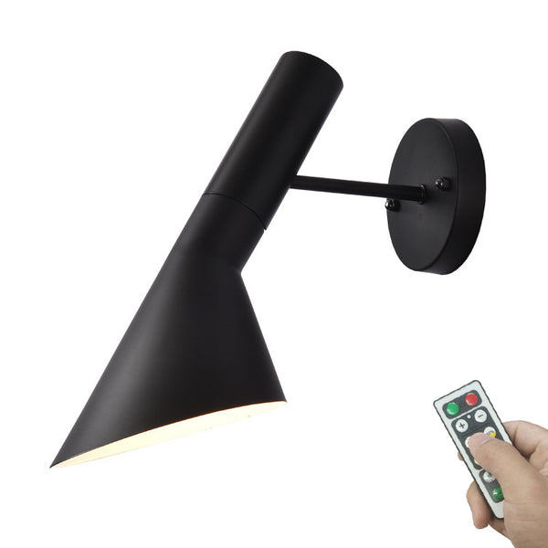 FSLiving 黒/白 2色展開 電池式 壁掛け照明 LEDライト ウォールランプ バッテリー内蔵式LED電球付属 電気工事不要 照明器具 玄関 脱衣所 店舗 化粧台 洗面台 おしゃれ ウォールランプ 壁掛け照明 間接照明 レトロ LED対応 E26 電池別売り