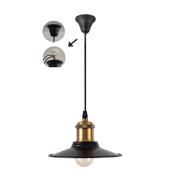 FSLiving Pendant Light, Hanging Ceiling Light, Nordic, Stylish, Antique, Modern, Retro, Lighting Fixture, Indirect Lighting, Ceiling Lighting, LED Compatible, e26, Ceiling Cover Included