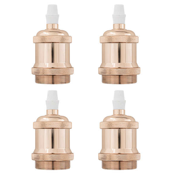 FSliving 4pcs E26 Light Socket Ceramic Socket Bulb Socket Retro Socket Lamp Holder Bulb Holder Pendant Light High Temperature Resistant Edison Bulb Socket Lamp Converter Base Lamp Adapter Converter LED Compatible E26 Socket 