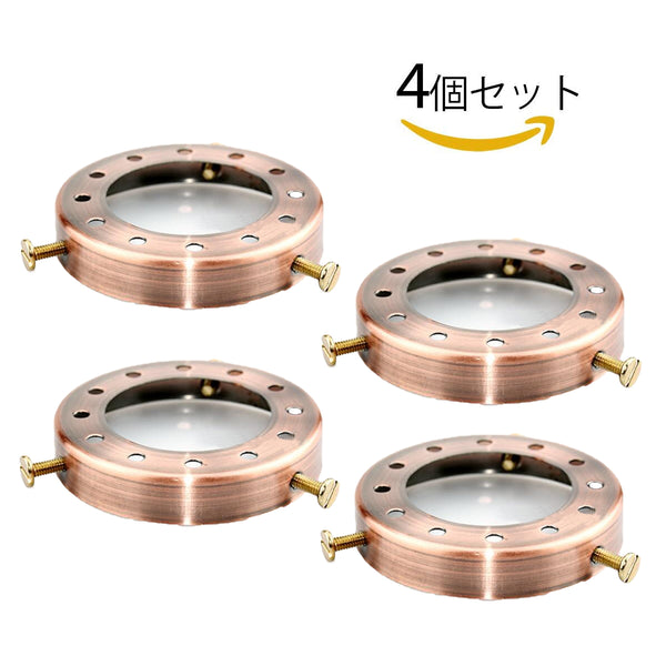 fsliving 4個 ローズゴールド色 照明器具取付用 ホルダ 止め金具 シェード固定用 リング 蓋 ネジ 3つ穴 パーツ 部品 DIY 固定リング 壁掛け照明用 壁掛けライト用 ブラケットライト用 ウォールランプ 壁付け