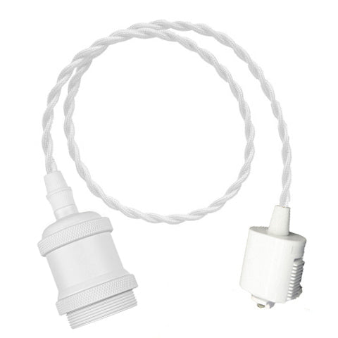 FSLIVING  ホワイト ダクトレール用 電球ソケット ツイストコード アルミ製  LED電球対応 一灯ペンダント