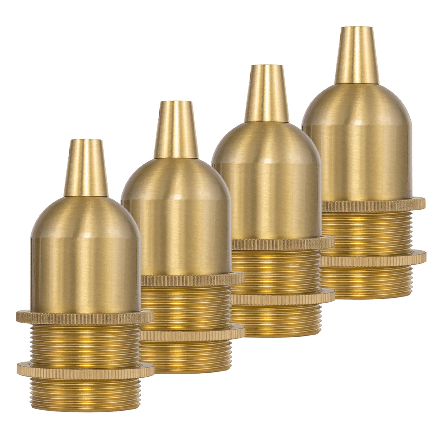 FSliving 4 Stück E17/E26 Lampenfassung Messing-Birnenfassung Retro-Fassung Lampenfassung Lampenfassung Pendelleuchte Hochtemperaturbeständige Edison-Birnenfassung Lampenkonverter Basis Lampenadapter Konverter LED-kompatible Fassung