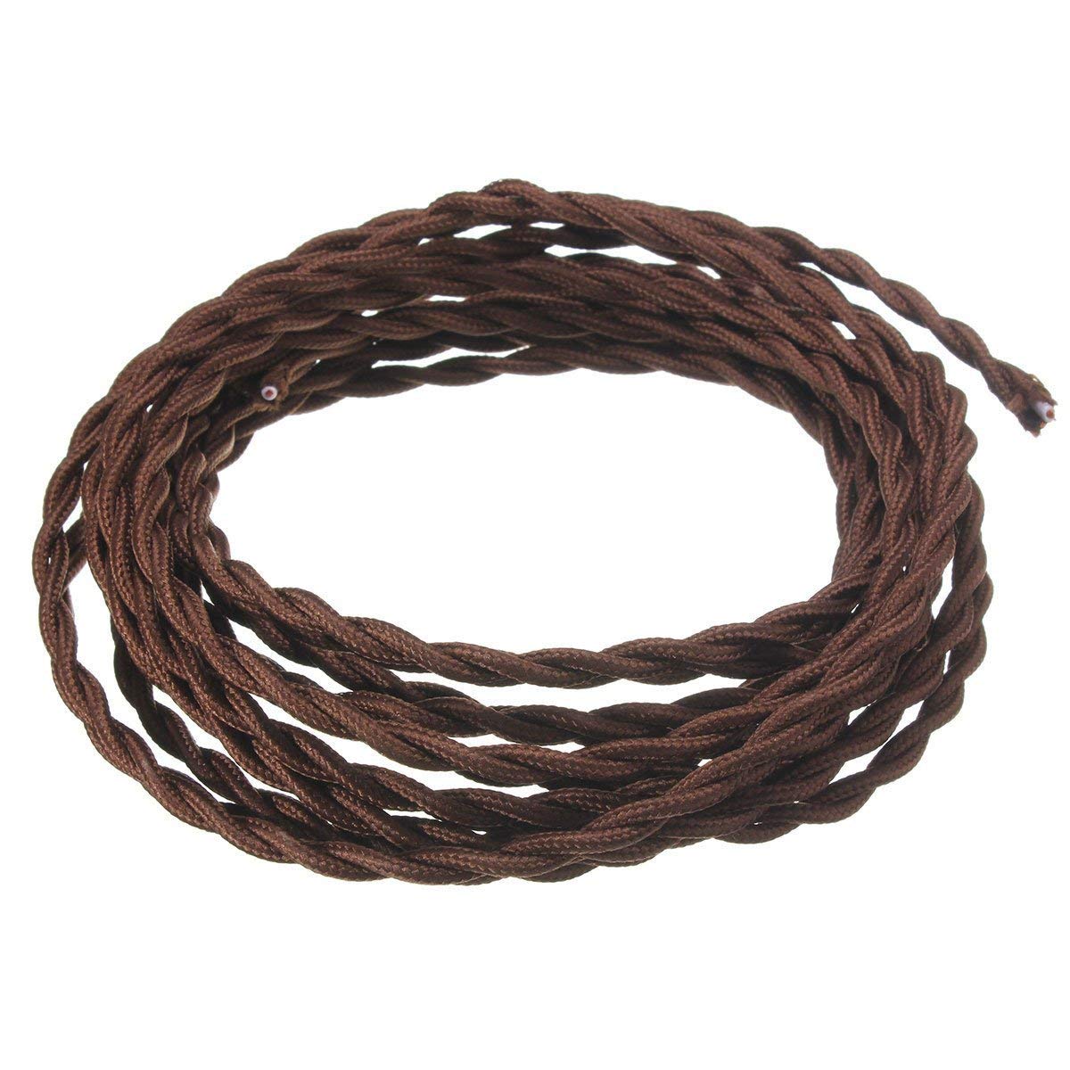 FSliving 10m/50m/100m DIY 2 Core Twisted Cord Wiring Cord Cable Knitted Wire Lamp Chandelier Twisted Wire Double Core Wire Edison Retro Bulb Wire