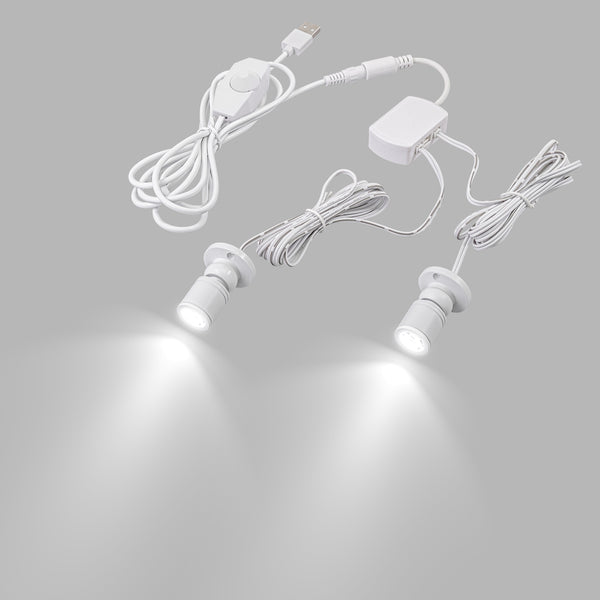 FSLiving Beleuchtungseinheit, 2 Lichter, dimmbar, Mini-Strahler, Schmuckvitrine, Display, Beleuchtungsausrüstung, schwarze Schale, LED-Einheit, Beleuchtungsset, Mini-Pflanzenlicht, LED-Strahler