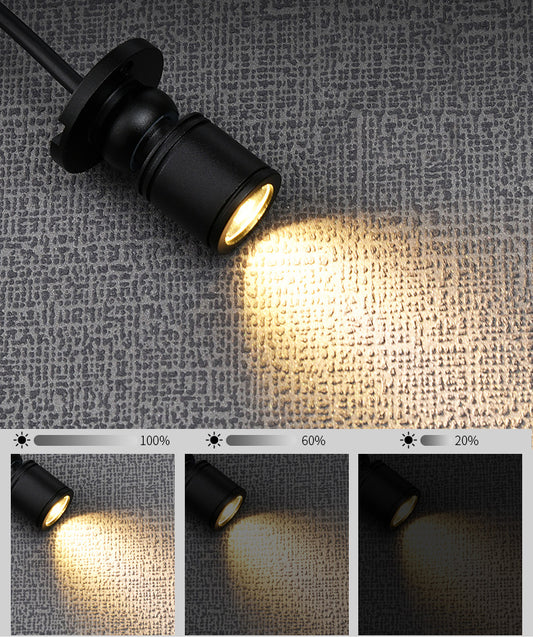 FSLiving 記憶機能付き 発光ユニット  2灯式 調光可 ミニスポットライト ジュエリー ショーケース ディスプレイ 照明器具 ブラックシェル LEDユニット 電飾キット ミニ植物ライト LEDスポットライト