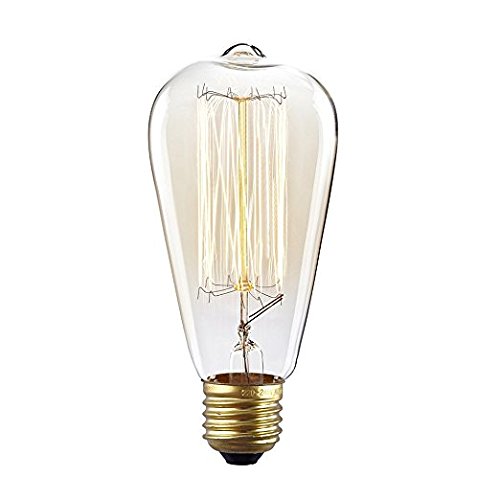 FSLiving Edison-Glühbirne 60 W E26 Sockel ST64 1 Stück Vintage Edison-Lampe Wolfram-Glühlampe Antike dimmbare Heimbeleuchtung dekorative Leuchte Ersatzbirne