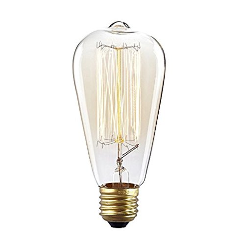 FSLiving エジソン電球 60W E26口金 ST64 1個入り ヴィンテージエジソンランプ タングステンフィラメント電球 アンティーク風 調光器対応 ホーム照明装飾用器具 電球付け替え