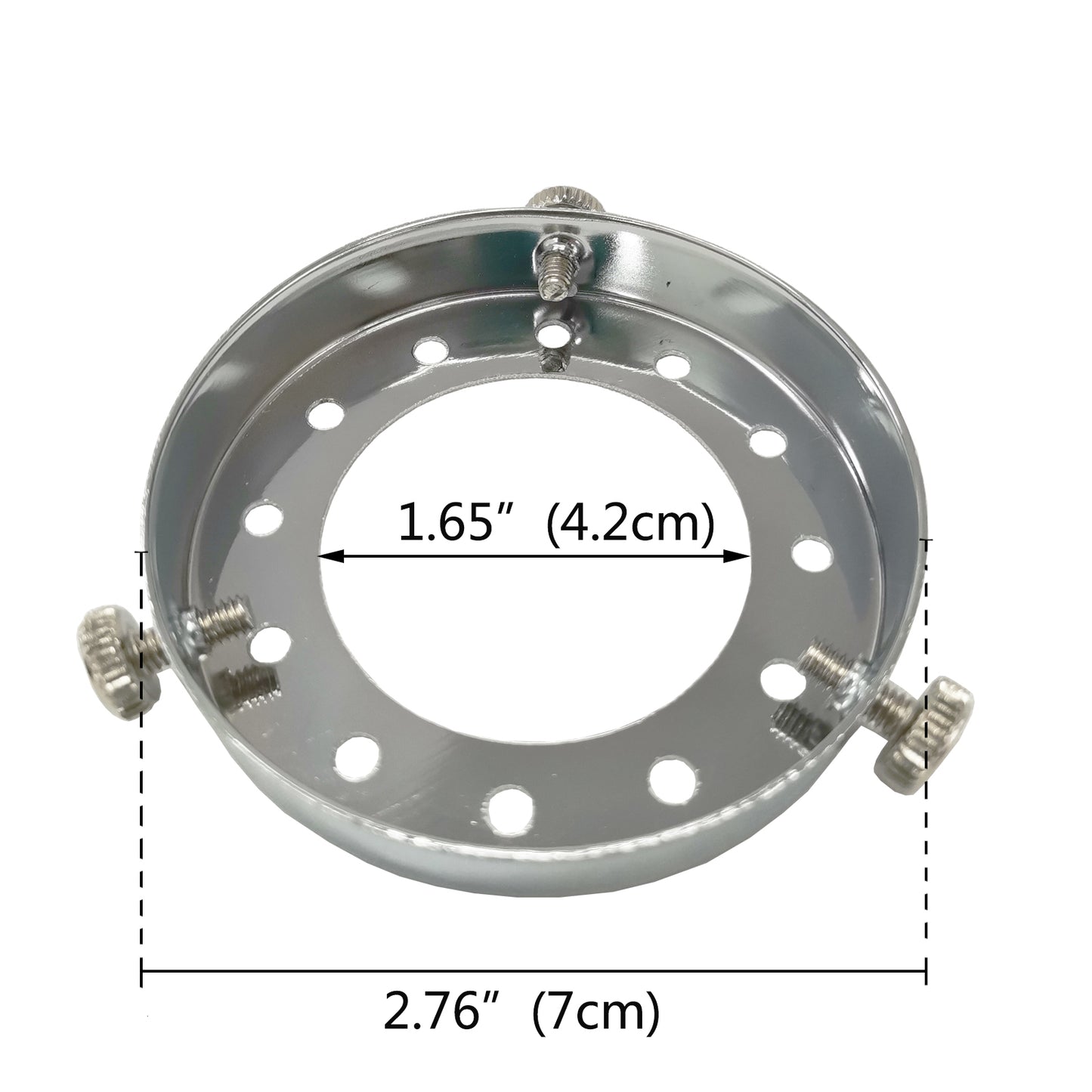 fsliving 4個 シルバー色 照明器具取付用 ホルダ 止め金具 シェード固定用 リング 蓋 ネジ 3つ穴 パーツ 部品 DIY 固定リング 壁掛け照明用 壁掛けライト用 ブラケットライト用 ウォールランプ 壁付け