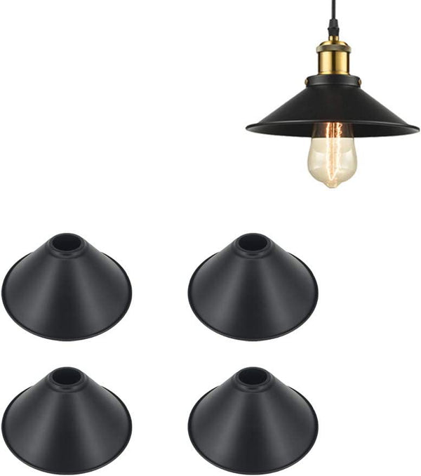 FSliving 4 Stück Lampenschirm Lampenschirm Nur Stahl Retro Pendelleuchte Halterung Licht Beleuchtung Stilvoll Nordisch Antik LED kompatibel Indirekte Beleuchtung Schlafzimmerschirm Nur DIY