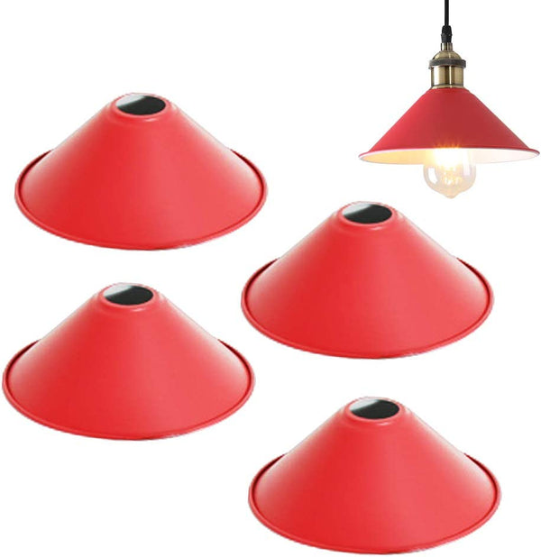 FSliving 4 Stück Lampenschirm Lampenschirm Nur Stahl Retro Pendelleuchte Halterung Licht Beleuchtung Stilvoll Nordisch Antik LED kompatibel Indirekte Beleuchtung Schlafzimmerschirm Nur DIY
