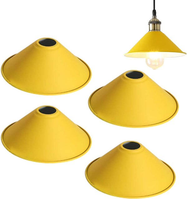 FSliving 4 Stück Lampenschirm Lampenschirm Nur Stahl Retro Pendelleuchte Halterung Licht Beleuchtung Stilvoll Nordisch Antik LED kompatibel Indirekte Beleuchtung Schlafzimmerschirm Nur DIY