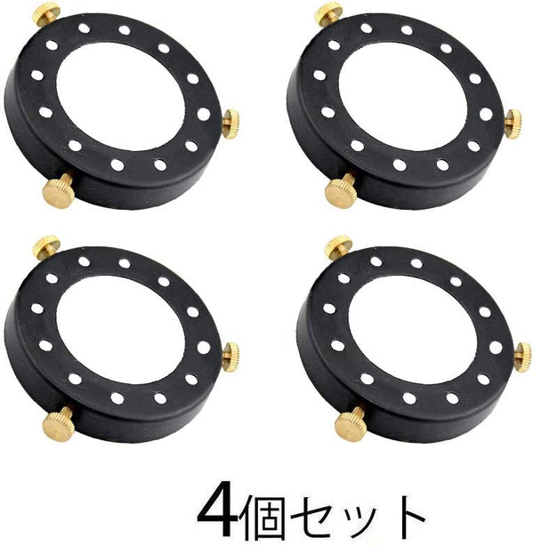 fsliving 4個 ブラック 照明器具取付用 ホルダ 止め金具 シェード固定用 リング 蓋 ネジ 3つ穴 パーツ 部品 DIY 固定リング 壁掛け照明用 壁掛けライト用 ブラケットライト用 ウォールランプ 壁付け